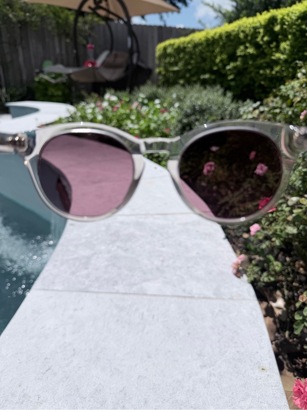 Maui Jim Dragonfly Transparent Frame Sunglasses with Rose-Tinted Lenses - Picture 5 of 6